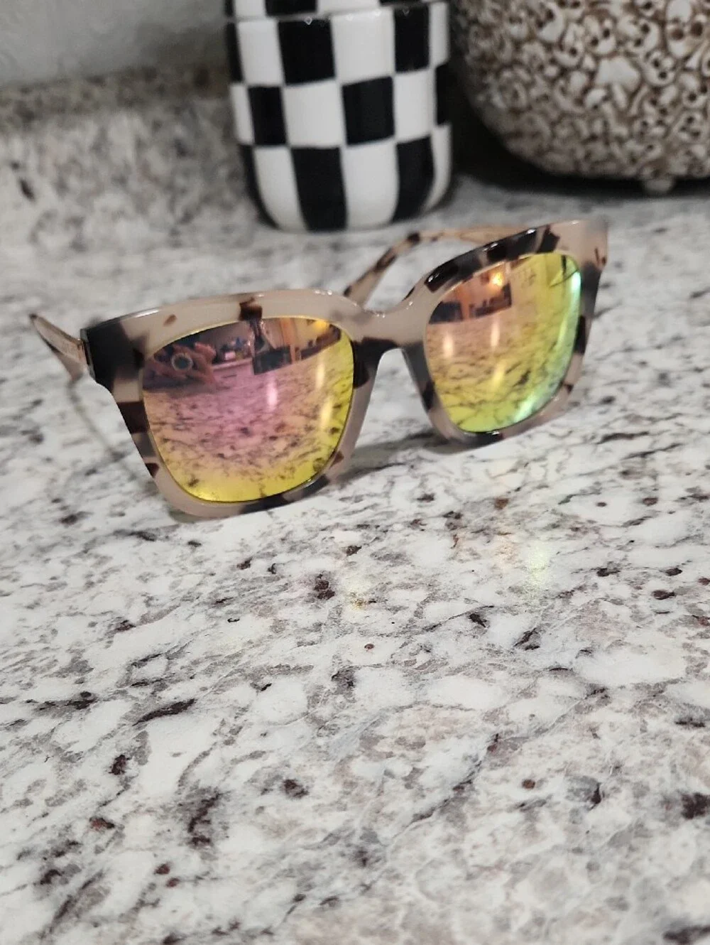 Diff Eyewear tortoiseshell and gold sunglasses